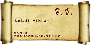 Hadadi Viktor névjegykártya